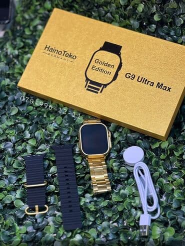 smart watch 6 qiymeti: Smart saat HainoTeko G9 Ultra Max 🪙 Golden Edition Smart watch Apple — 2