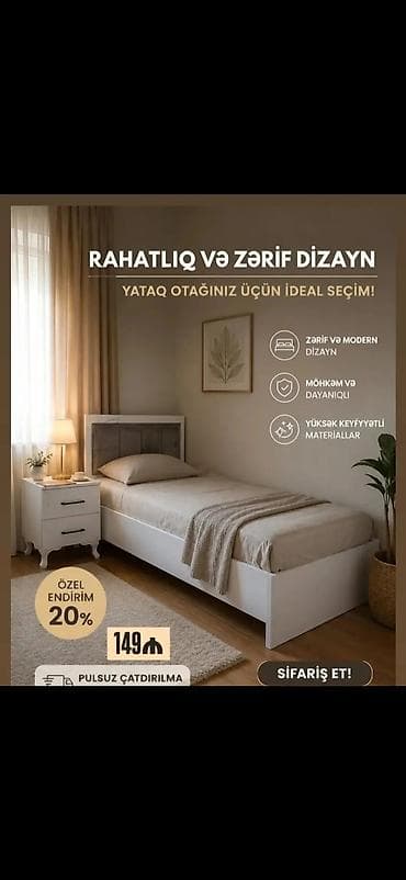 Rahatlıq və zərif dizaynlı tək nəfərlik çarpayı seti - Zərif və