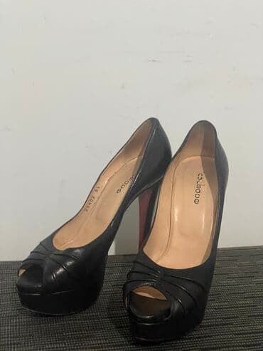 Туфли: Туфли, Размер: 39, цвет - Черный, Б/у — 4