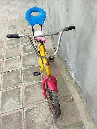 velosiped satilir ucuz: Uşaq velosipedi – kiçik ölçülü, 16 düyümə yaxın təkərlər - Rəng: sarı — 3