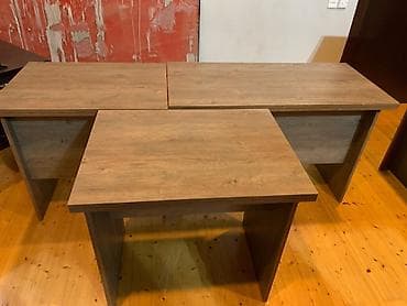 Qida məhsulları: Ofis mebelləri dəsti Tərkib: - İş masaları: müxtəlif ölçülü, düzüstü — 2