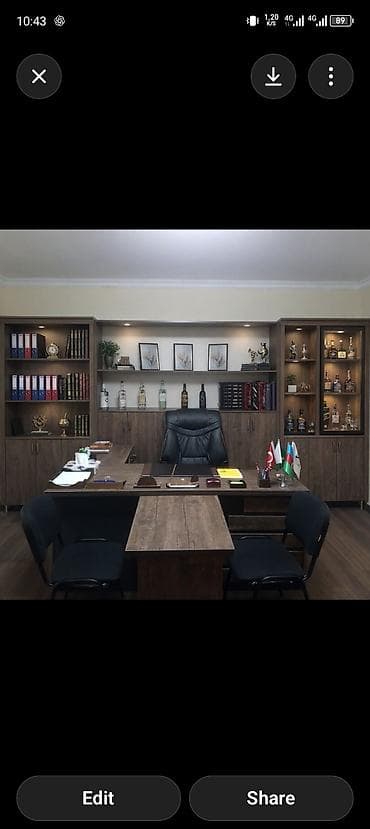 Ofis mebel dəsti – rəhbər kabineti üçün tam komplekt - Geniş iş