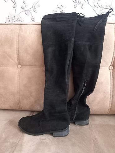 Çəkmələr: Uzunboğaz, Ölçü: 36, rəng - Qara, İşlənmiş — 1