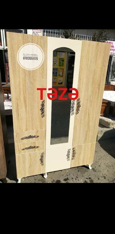 şifoner dolab: Yeni, Açılan, 3 qapılı Düz dolab, Şifonyer, Azərbaycan — 13