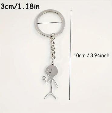 Çantalar: Cütlük üçün metal açarlıq dəsti - Dizayn: Minimalist “stickman” — 3