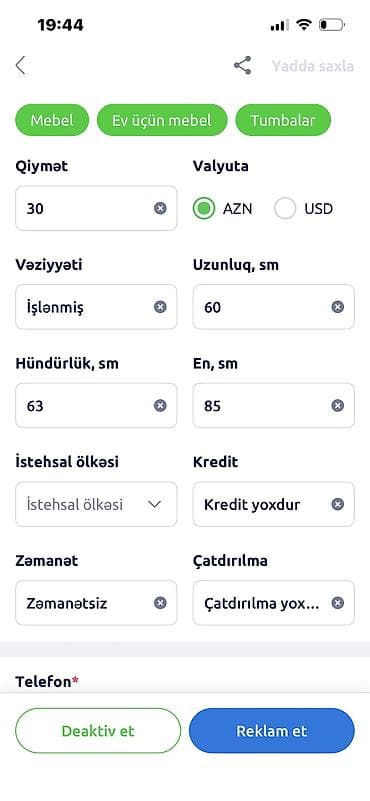 Yorğanlar satılır biri 20 m — 3