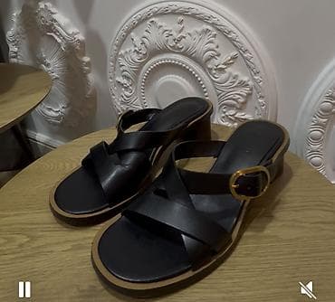 Basanoşka və səndəllər: Massimo Dutti, Ölçü: 38, rəng - Qara, İşlənmiş — 1