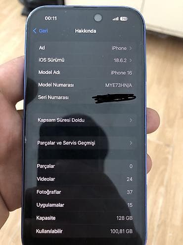 apple 18: IPhone 16, 128 GB, Mavi, Simsiz şarj, Face ID — 7