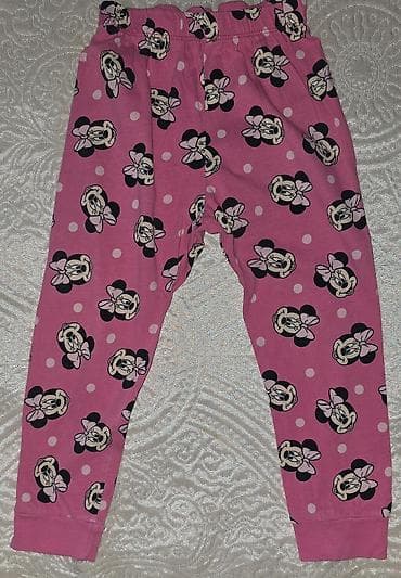 Uşaq qız şalvarı – çəhrayı rəngdə, xırda xallı və Minnie Mouse