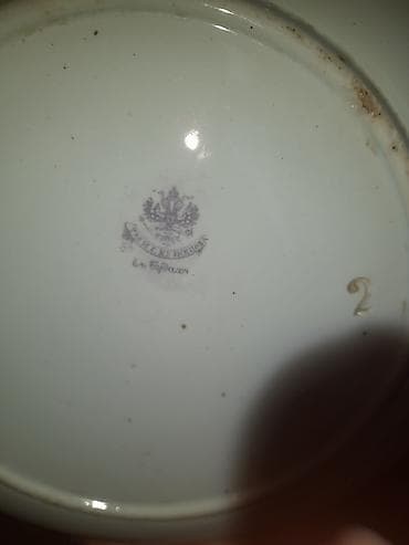 gul qabi: Antik farfor boşqab - Material: Farfor - Rəng və bəzək: Açıq çəhrayı — 3