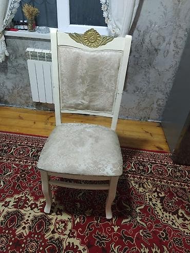 stul satilir: Qonaq otağı üçün, İşlənmiş, rəng - Ağ Stul — 3