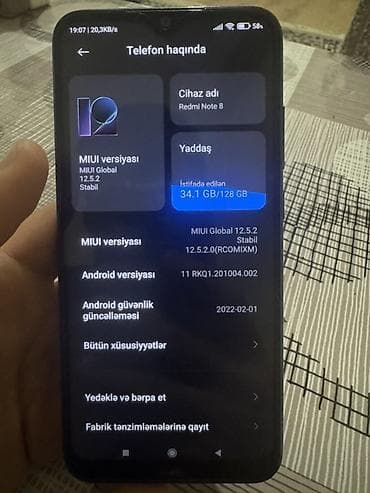 xiaomi mi11 t: Redmi Note 8, 128 GB, rəng - Mavi, Barmaq izi — 4