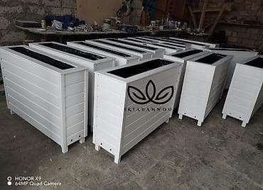 otaq bitkisi: Ağ rəngdə dekorativ taxta çiçək yeşikləri Salam hər vaxtınız xeyir — 1