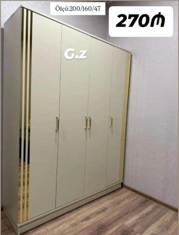 Quruducular: Yeni, Açılan, 4 qapılı Düz dolab, Qarderob, paltar dolabı — 5
