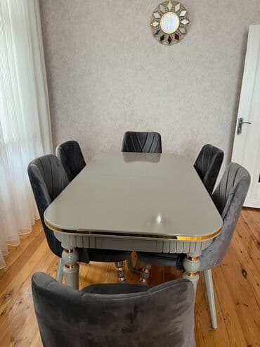 купить круглый стол в баку: 💫 Masa desti 💸 *Qiymət 600 azn* ✔️ İdeal veziyetde ✔️ Açılan masa + 6 — 1