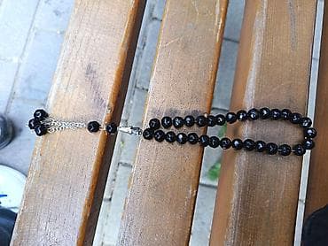 ucuz sep: Qara muncuqlu təsbeh - Material: parlaq qara şüşə/kristal tipli — 1