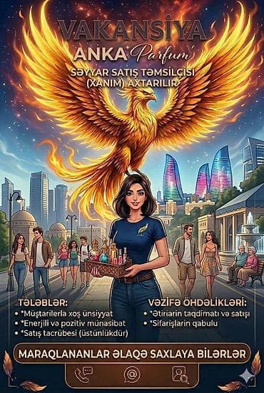 Satış məsləhətçisi tələb olunur, Yalnız qadınlar üçün, İstənilən yaş, Təcrübəsiz