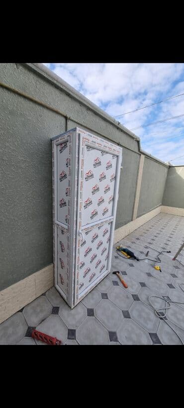 kombi şkaf: Yeni Plastik qapı 80x200 sm Zamok və çərçivə ilə, Zəmanətli, Pulsuz quraşdırma, Pulsuz çatdırılma, Ödənişli çatdırılma, Rayonlara çatdırılma — 1