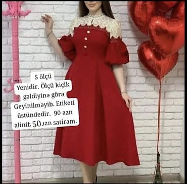 Qadın geyimləri və hamilə şalvarı – S ölçü 1) Qırmızı don - Rəng