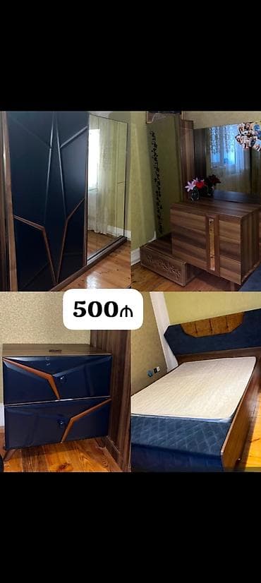 Ev üçün digər mallar: YATAQ DESTİ 500₼. Matras var,baza yoxdur amma karkasın altına eşya — 1