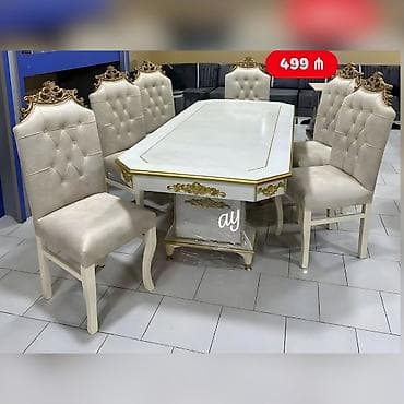 riad mebel merkezi: Masa desti stol stul Masa ölçü 93×2 +6ədəd oturacaq 🎨 Rəng seçimi — 2