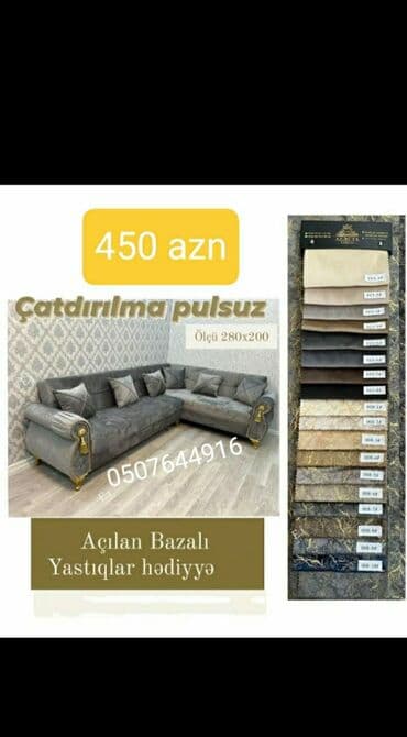 современные диваны: Künc divan, Yeni, Açılan, Bazalı, Parça, Şəhərdaxili pulsuz çatdırılma — 4