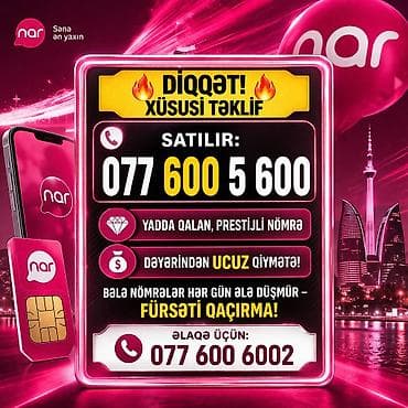 Nömrə: ( 077 ) ( 6005600 ) lalafo.az -da Nömrə: ( 077 ) ( 6005600 )