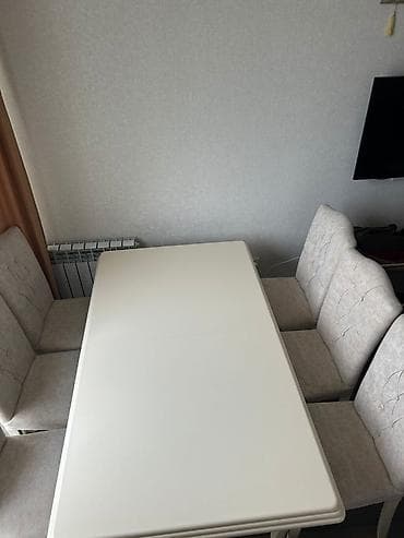 usdol usdul: Qonaq otağı üçün, İşlənmiş, Açılan, Dördbucaq masa, 6 stul — 4