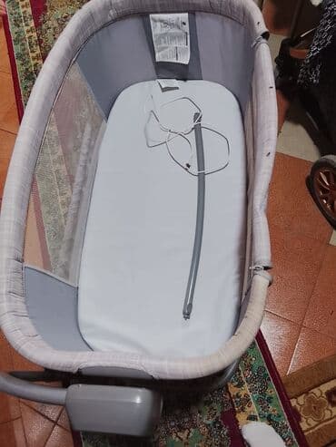 uşaq döşək: Uşaq beşiyi – yan tərəfi mesh torlu, sallanan çərçivəli model - — 2