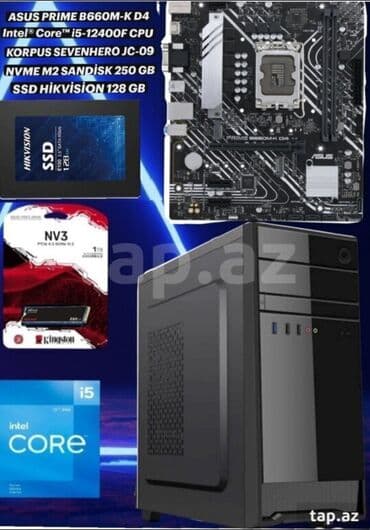 авто магнитофон бу: Gaming pc 💵 Qiymət: 1000 azn ▪️ CPU: Intel® Core™ I5-12400F ▪️ M/B — 5