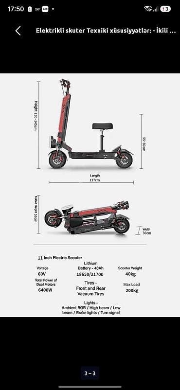Skuter yamali mk 11 Yamali MK 11 Dual Motor elektrik skuter satılır — 3