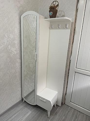 asılqan satılır: 1 qapı, Güzgülü, Ağ, Digər material, Açılan, Düz dolab — 2