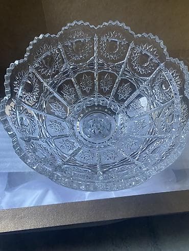 ucuz malar: Büllur şirniyyat qabı – qapaqlı, ayaqlı - Material: şəffaf kəsmə — 3