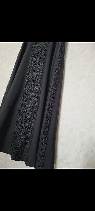 Qara rəngli uzun ziyafət donu - Model: A-kəsim, yerə qədər uzunluq - — 3