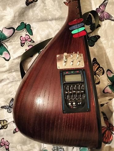 saz gence: Sədəfli elektro saz – əla səslənmə! - Korpus: tünd qoz rəngli ağac — 3