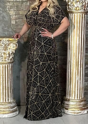 butik picuki: Zərif gecə/şam dəsti üçün uzun paltar - Rəng: qara əsas üzərində — 1