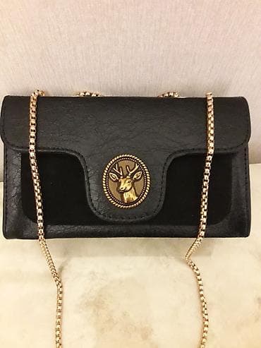 Qara çiyin/kross-bodi çantası - Rəng: qara, qızılı detallarla - lalafo.az -da Qara çiyin/kross-bodi çantası - Rəng: qara, qızılı detallarla -