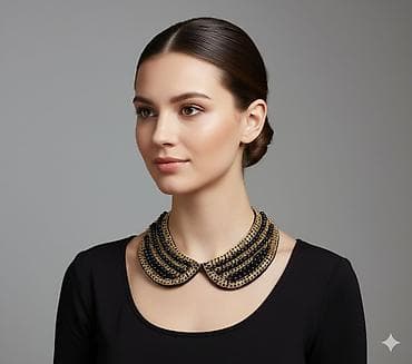 Boyunbağı – yaxalıq tipli statement aksessuar - Dizayn: Peter Pan