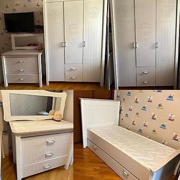 Oğlan və qız üçün, İşlənmiş, Təknəfərlik çarpayı, Komod, Dolab, Tumba