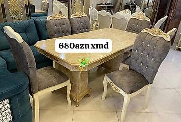 sdollar: Qonaq otağı üçün, Yeni, Dördbucaq masa, 6 stul — 1