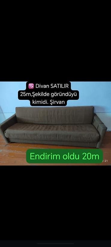 Divan satılır – Şirvan. - Rəng: qəhvəyi - Üç nəfərlik, birbaşa