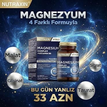 vitamin: Nutraxin Vitals Magnesium Complex + Vitamin B6 – qida əlavəsi — 1