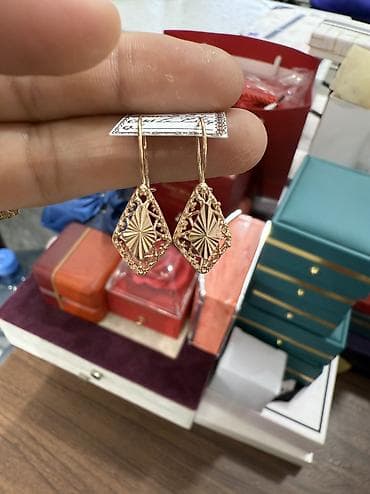 Qol saatları və aksesuarlar: Sırğa, Sarı qızıl, 585 Əyar, 178 g — 5