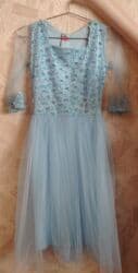 Məhsul: 2 qadın geyimi dəsti 1) Göy rəngli tül ziyafət/libas - Üst
