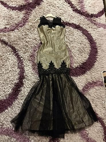 Şık axşam geyimi – balıq kəsimli - Rəng: qızılı-metallic parıltı və