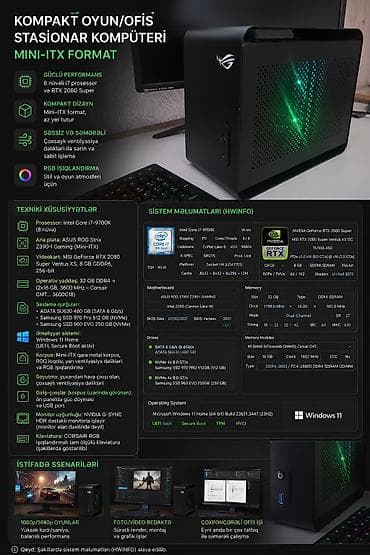 caydan dəsti: Kompakt oyun/ofis stasionar kompüteri – Mini‑ITX format Texniki — 2