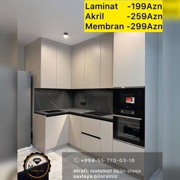 mətbəxt mebili: Model: Mətbəx Mebeli Rəng: 55 rəng seçimi Ölçü — 4