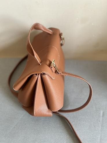 converse canta: Polene klassik dizaynlı çiyin/çapraz çanta – karamelli qəhvəyi rəng — 3