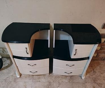 Tumbalar: İki ədəd eyni model tumbanın dəsti. - Rəng: krem və qara — 2