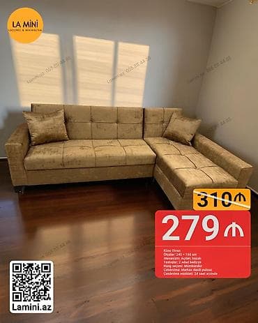 kohnə kreslo: Künc divan, Açılan, Bazalı, Şəhərdaxili pulsuz çatdırılma — 1